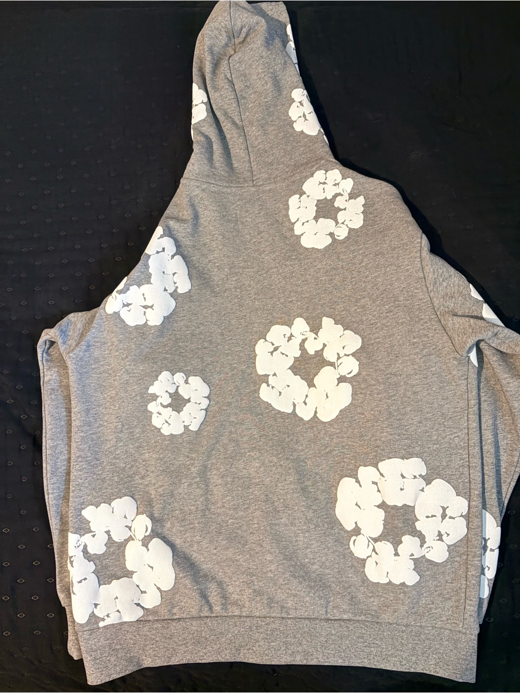 Gray Floral-Print Men's Hoodie Sweatshirt